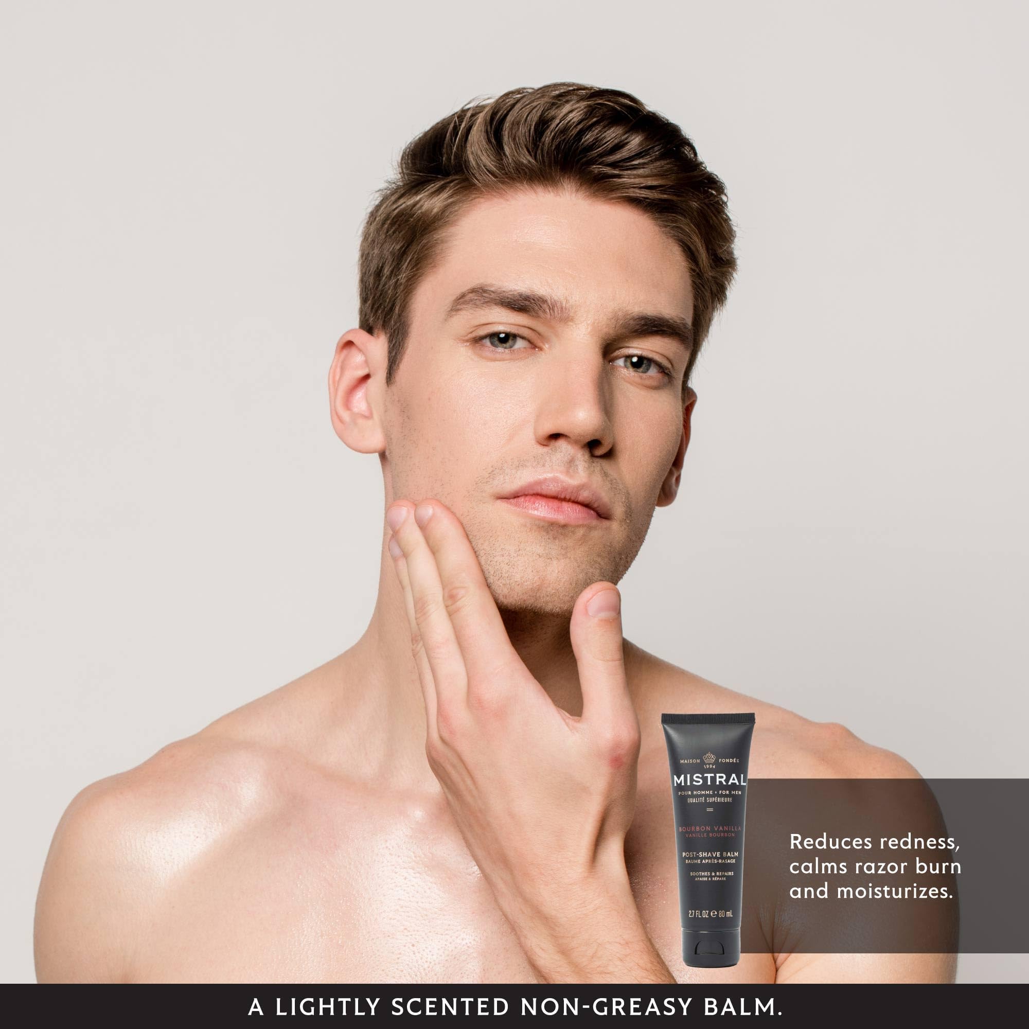 Mistral After Shave Balm, Bourbon Vanilla - 2.7 Fl Oz | Hydrating Aftershave for Men with Aloe & Jojoba Oil | Non-Greasy Post Shave Moisturizer, Soothes Razor Burn, Made in France, Paraben-Free - Image 5