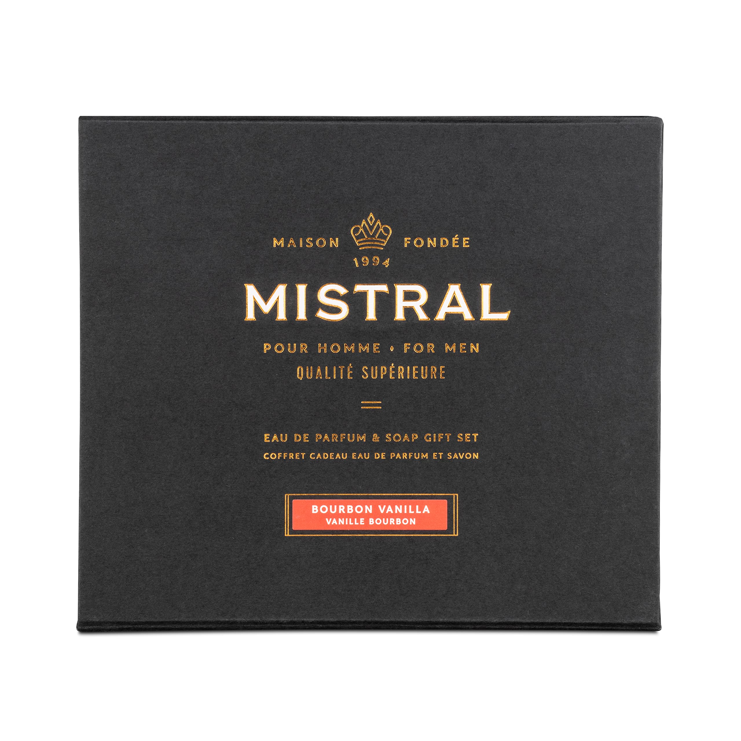 Mistral Bourbon Vanilla Men's Gift Set | Eau de Parfum 3.3oz Cologne Spray & 8.8oz Triple Milled Soap | Vanilla, Tobacco, Sandalwood & Warm Spices | Premium Men's Grooming Gift Set - Made in France - Image 3