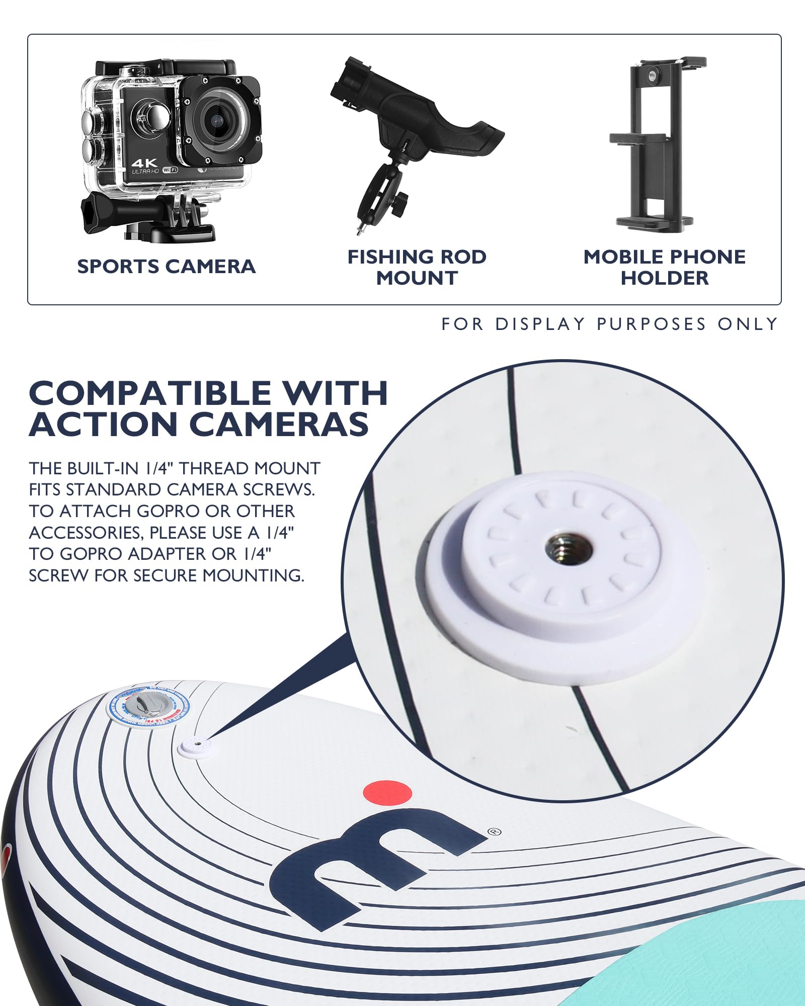 Mistral Inflatable Stand Up Paddle Board, 10'6''x32''x6'' Stable and Lightweight Paddleboard, with Carry Bag, Dual Action Pump, Paddle, Leash, Anti-Slip EVA Deck for Adults & Youth - Image 5