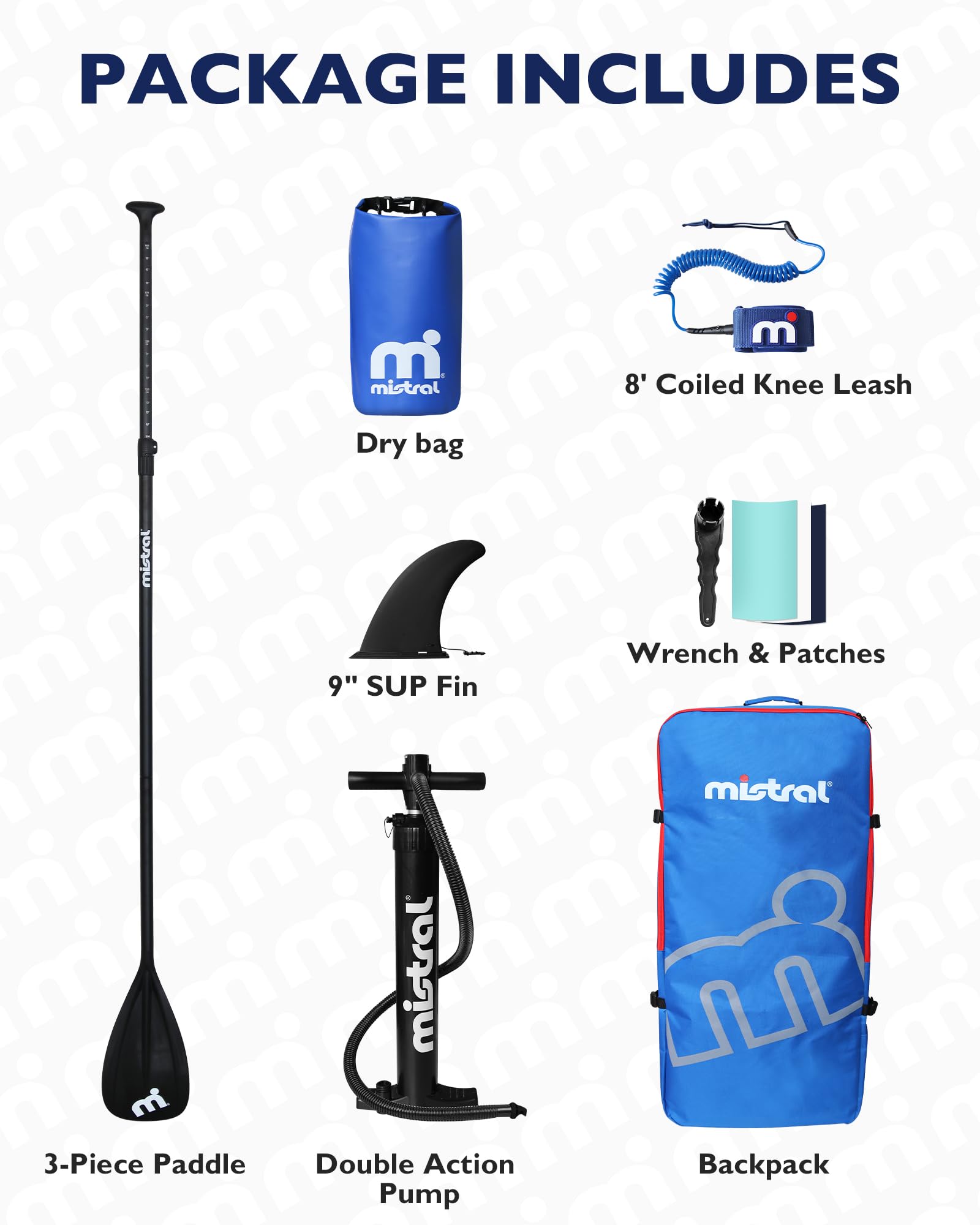 Mistral Inflatable Stand Up Paddle Board, 10'6''x32''x6'' Stable and Lightweight Paddleboard, with Carry Bag, Dual Action Pump, Paddle, Leash, Anti-Slip EVA Deck for Adults & Youth - Image 9