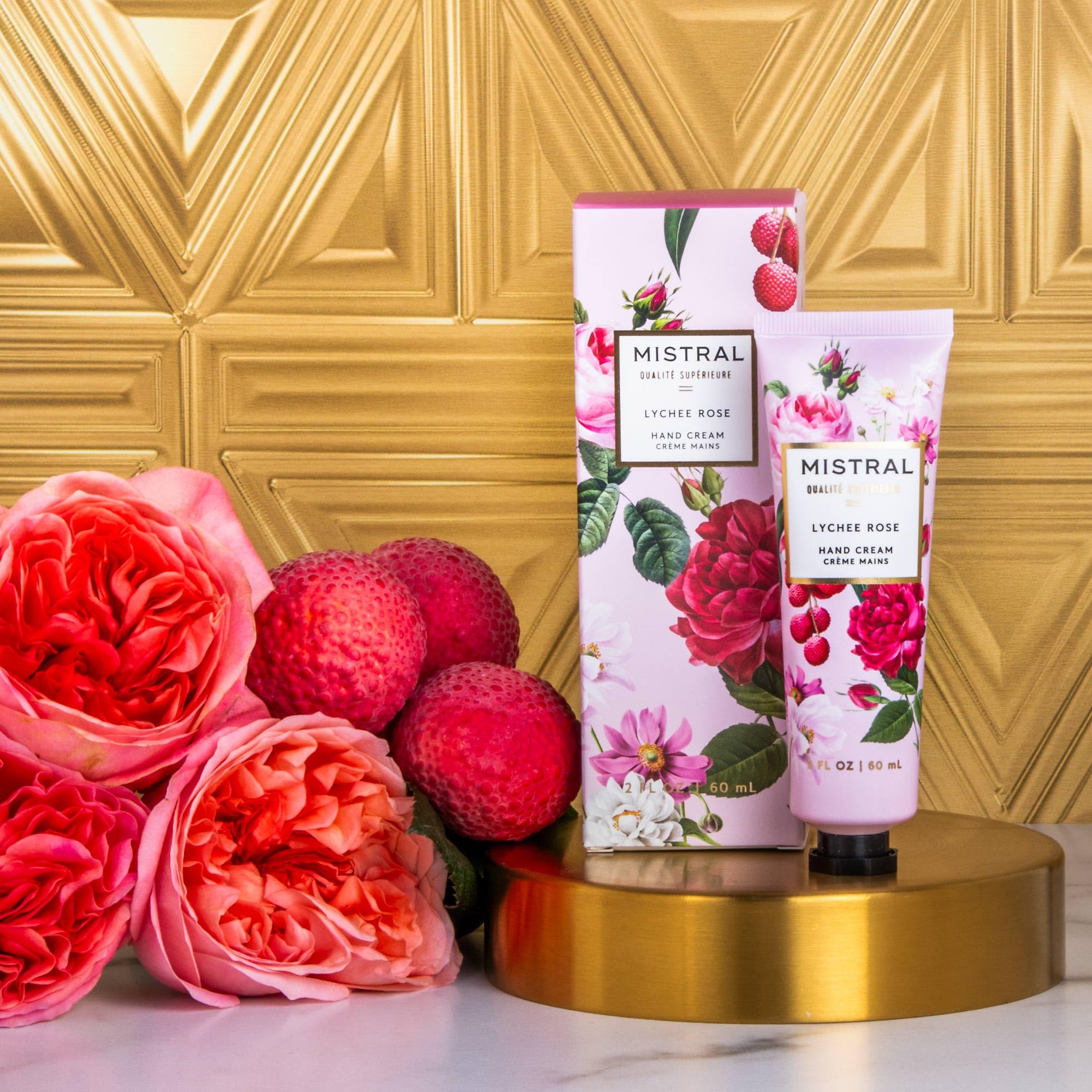 Mistral Luxe Hand Cream – Lychee Rose, 2 fl oz | Moisturizing Hand Lotion for Women with Shea Butter & Almond Oil | Fast-Absorbing, Non-Greasy Formula – Floral Scent | Travel Size Hydrating Handcream - Image 6