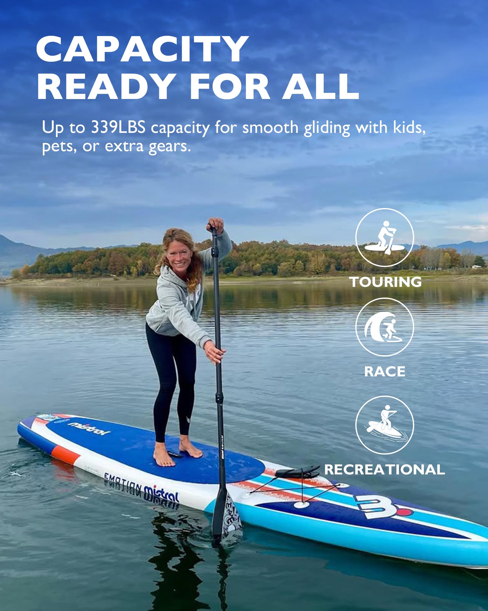 Mistral Stand Up Inflatable Paddle Board Racing & Touring Board 13'2"/ 14' Race Board, Backpack with Wheels, Durable ISUP for Youth & Adult, w/Premium SUP Accessories - Image 6